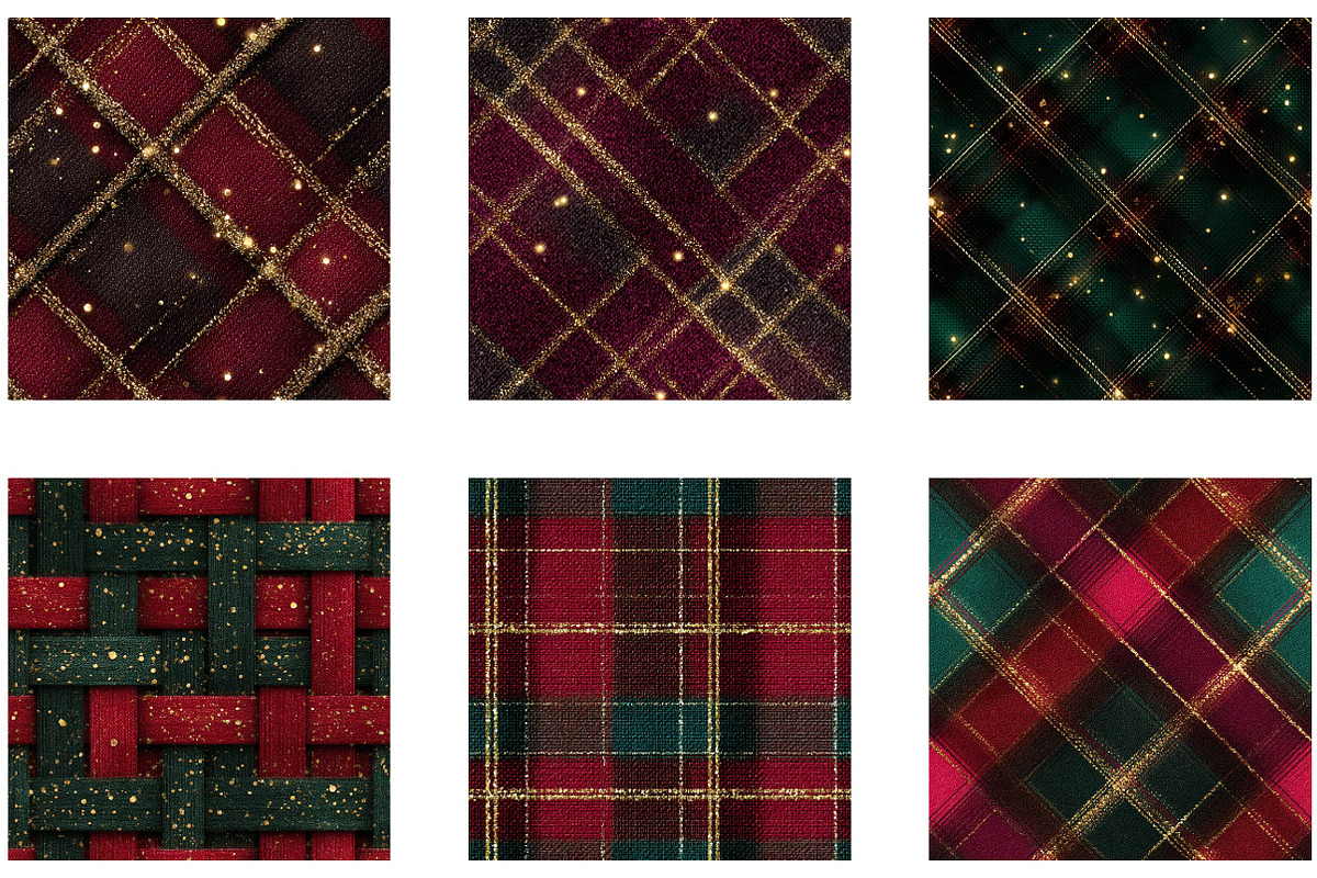 Christmas Plaid Digital Paper, a Pattern Graphic by CreationArt (Photo 3 of 4)
