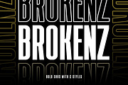 BROKENZ, a Sans Serif Font by Almarkhatype (Thumbnail 1 of 13)