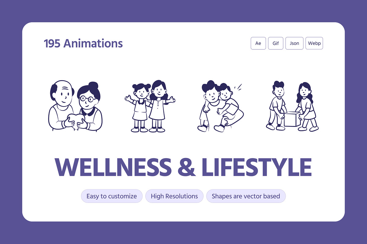 Animated Wellness & Lifestyle Bundle, an Outline Icon by Prosymbols (Photo 1 of 4)