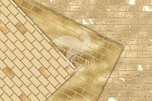 Gold Brick Walls Digital Paper