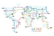 World Metro Map Vector Illustration, an Education Illustration by asantosg (Thumbnail 1 of 9)