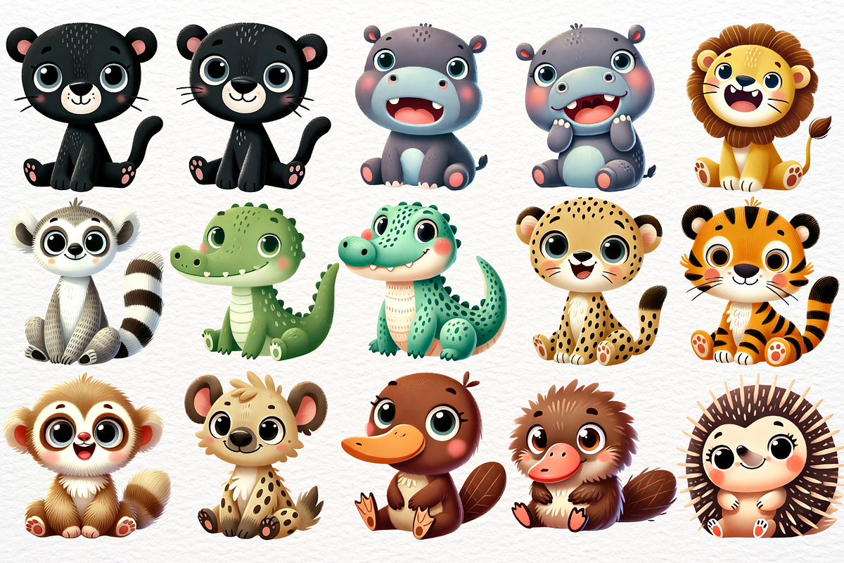 Safari Baby Animals Clipart Zoo PNG, an Animal Illustration by SugarCloudStudioArt (Photo 3 of 7)