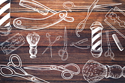 Barber Shop Vector Set, an Illustration by Inkwell Supply Co (Thumbnail 2 of 7)