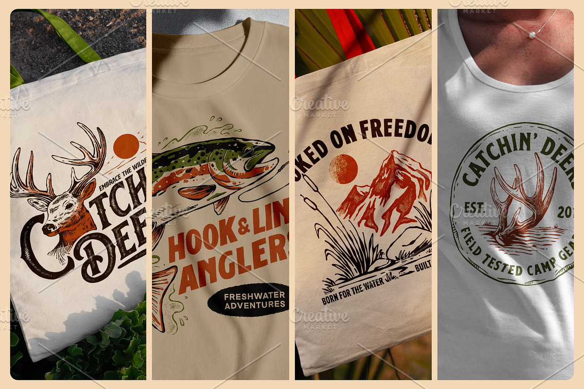 Outdoor Adventure Badges, an Animal Illustration by Bromz Studio (Photo 2 of 7)