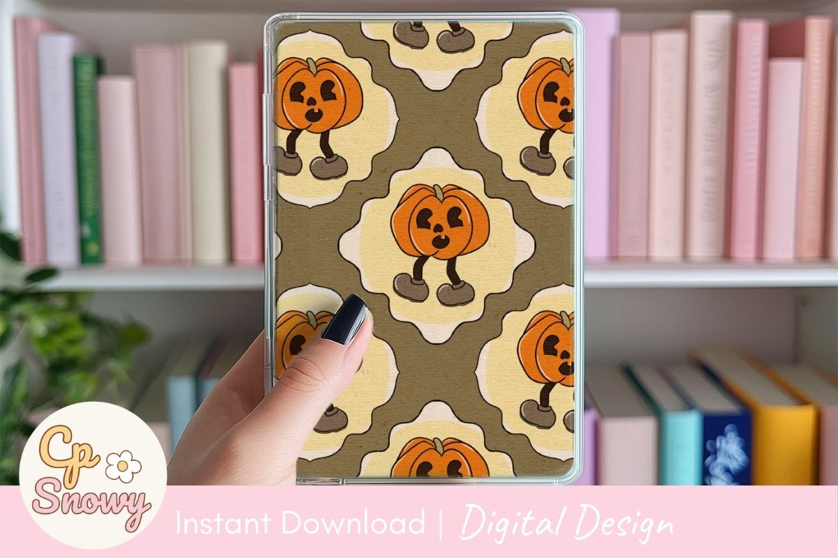 Happy Pumpkin Walk Seamless Pattern, a Texture Illustration by CpSnowy (Photo 4 of 5)
