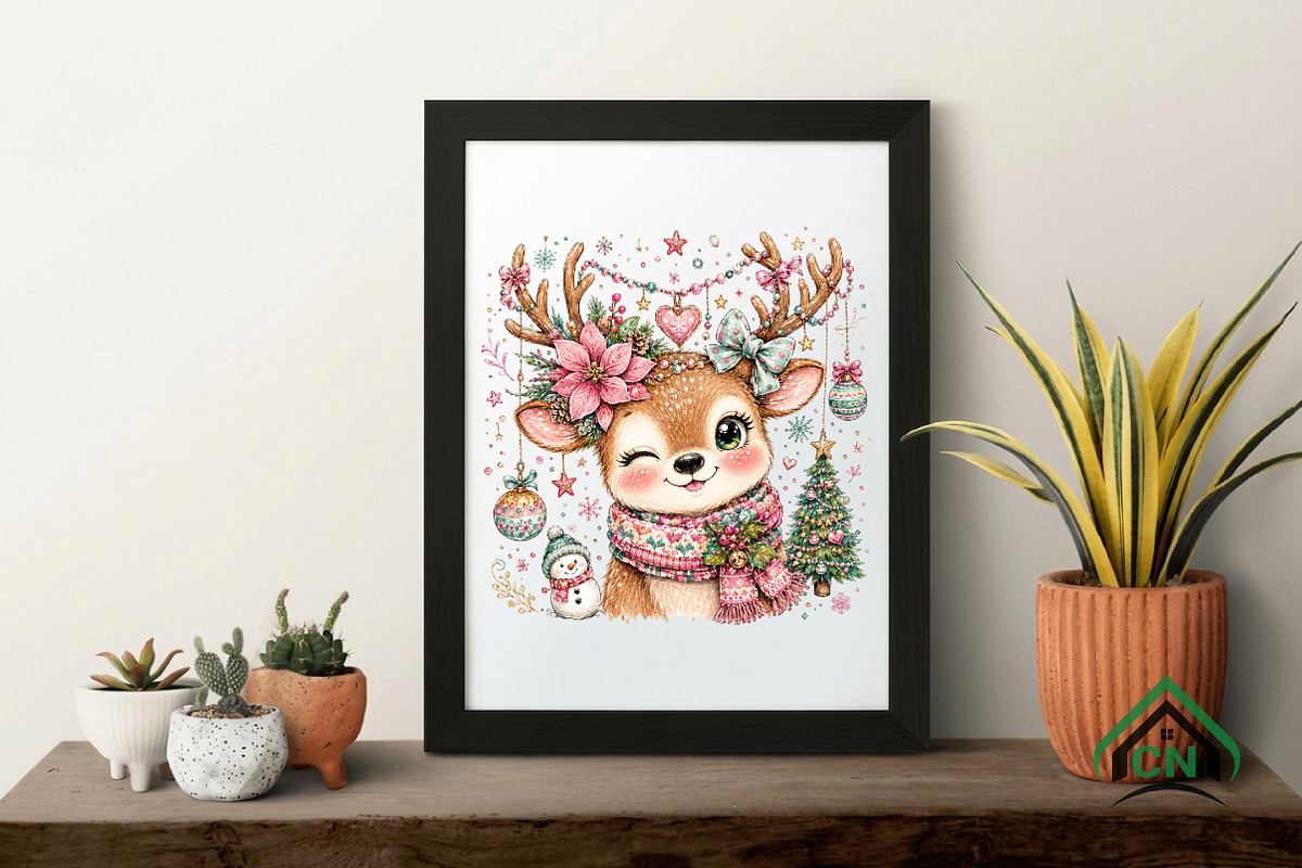 Whimsical Christmas Deer PNG, a Seasonal Illustration by Craft Nest (Photo 4 of 6)