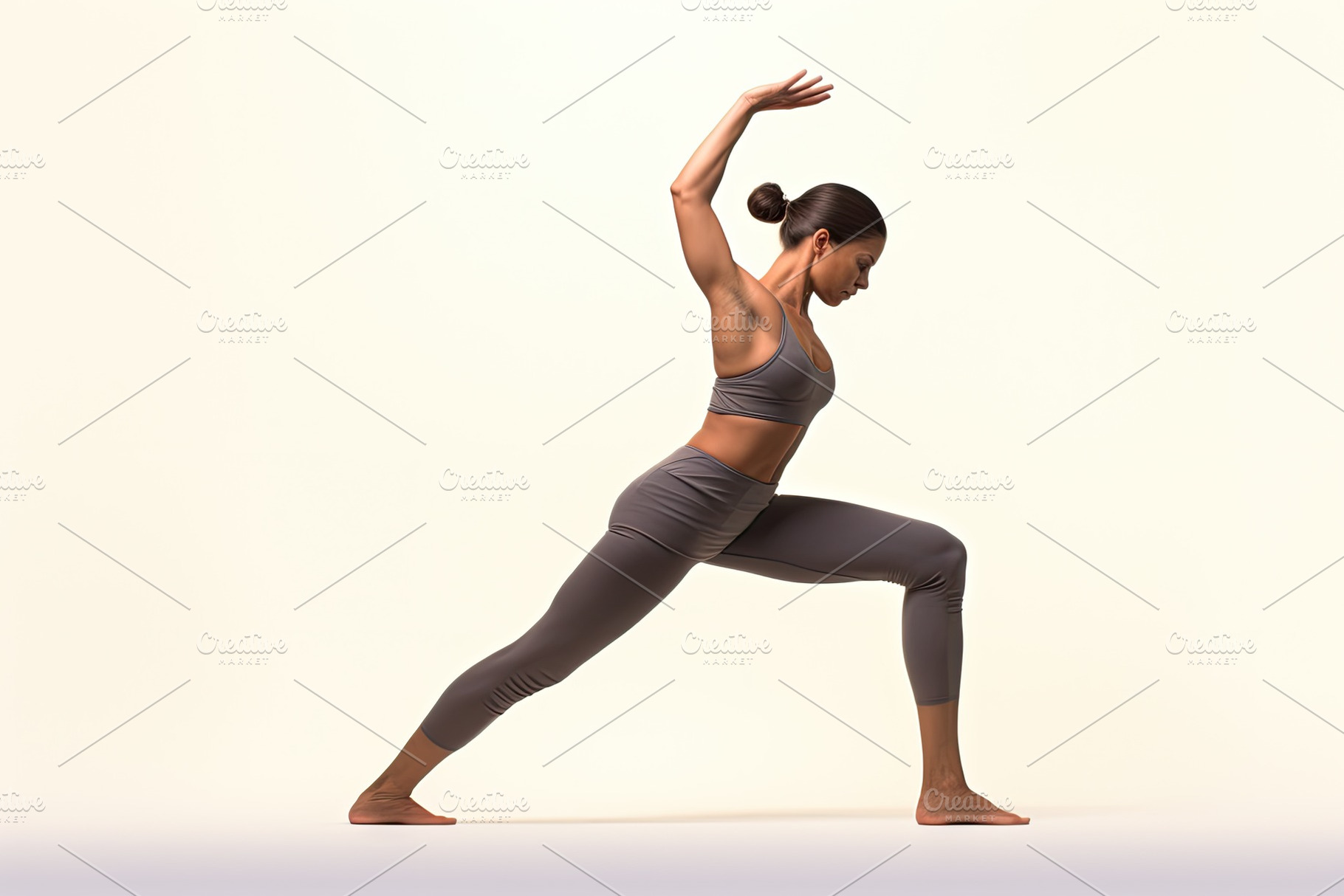 Young woman practicing yoga, standin, a Photo by Iftikhar Alam