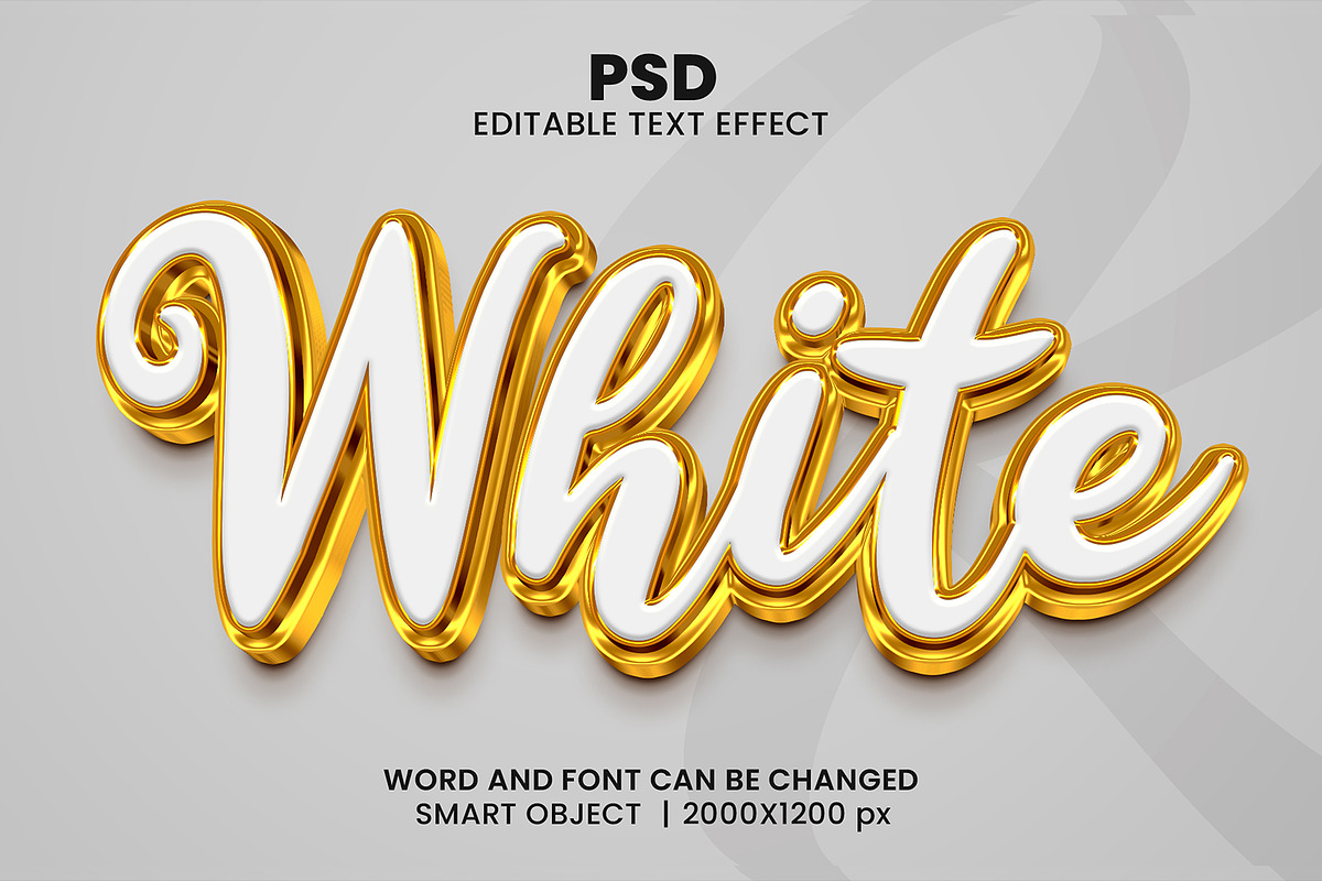 White gold Text Effect for photoshop, a Layer Style Add-On by bdrobin