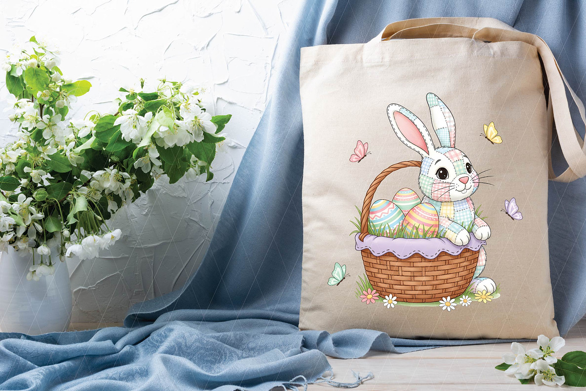 Patchwork Easter Bunny PNG, Cute Eas, an Illustration by DreamPrint404 (Photo 5 of 6)