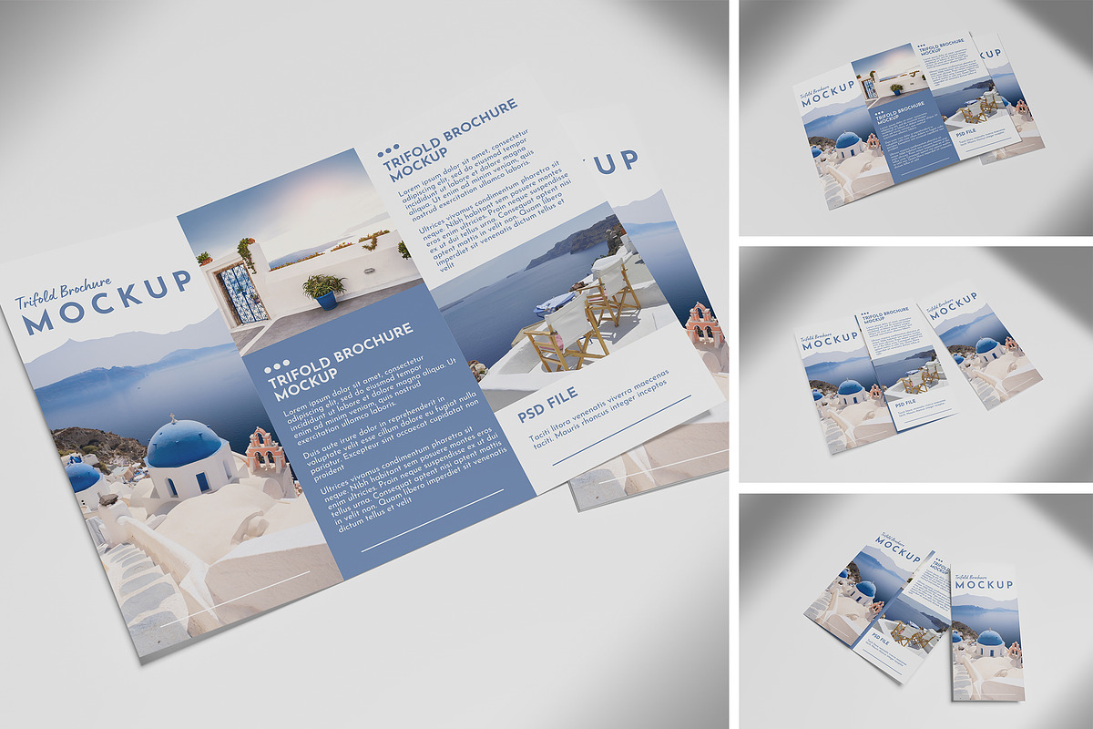 Trifold Brochure Mockup, an Advertising Mockup by xavier_studio (Photo 1 of 5)