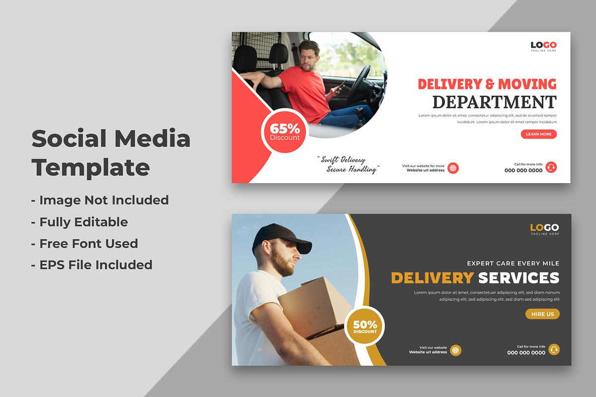 Delivery Service Social Media Cover, a Social Media Template by nandinigraphics (Photo 2 of 2)