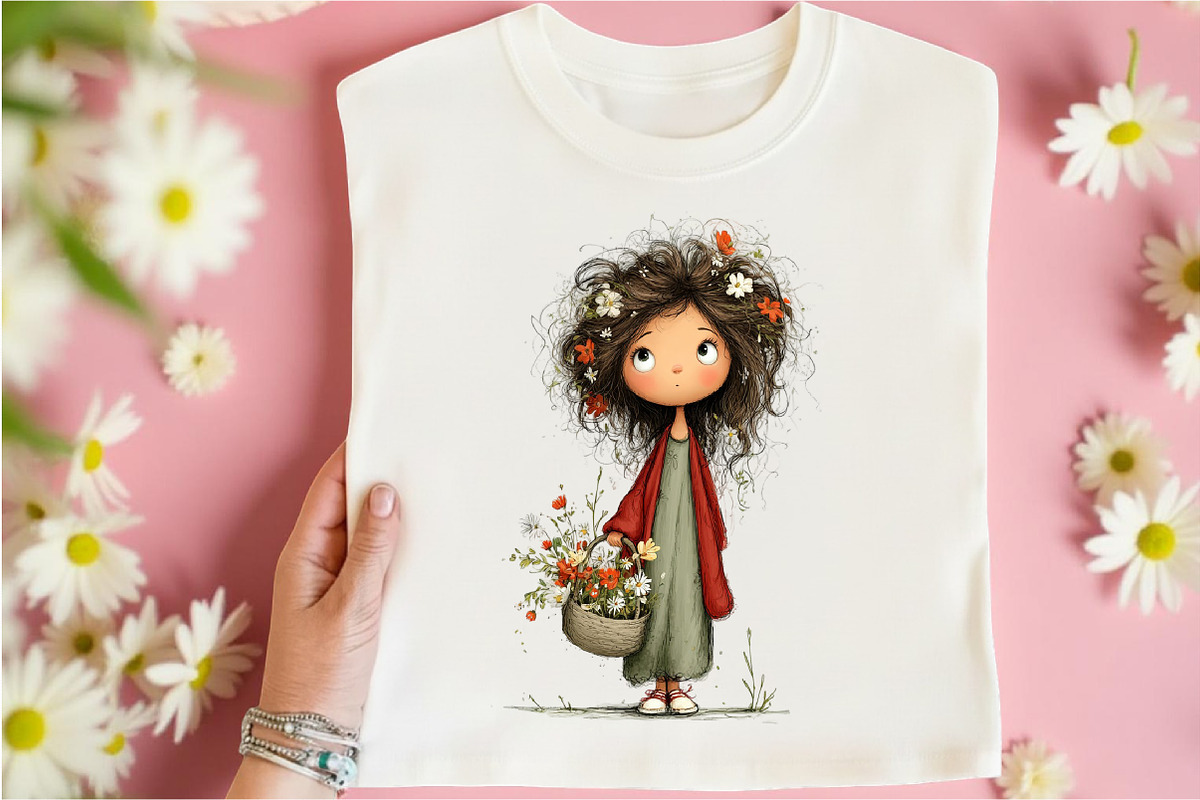 Whimsical Girls Floral Spring Clipar, an Illustration by Libby Wishes (Photo 5 of 8)