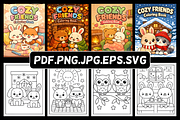 Cozy Friends Coloring Pages, an Animal Illustration by Design Station (Thumbnail 2 of 3)