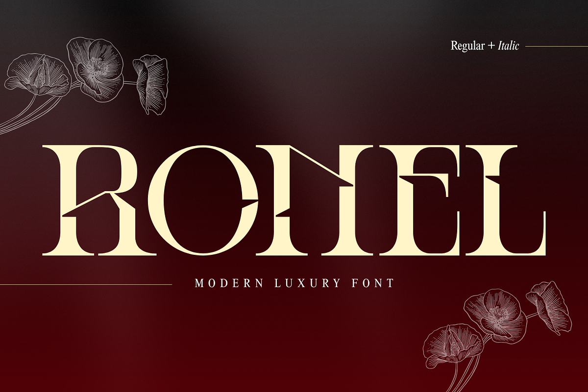 Ronel Luxury - Modern Logo Font, a Serif Font by Illushvara Design (Photo 1 of 14)