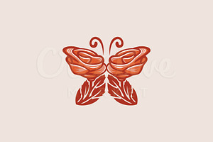 Butterfly and Rose Logo