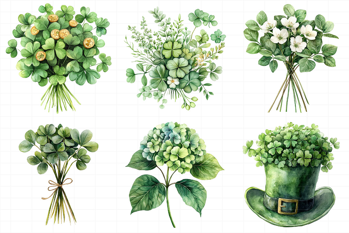 Saint Patrick’s Day Bouquet Clipart, an Illustration by Daily.Designs (Photo 4 of 8)