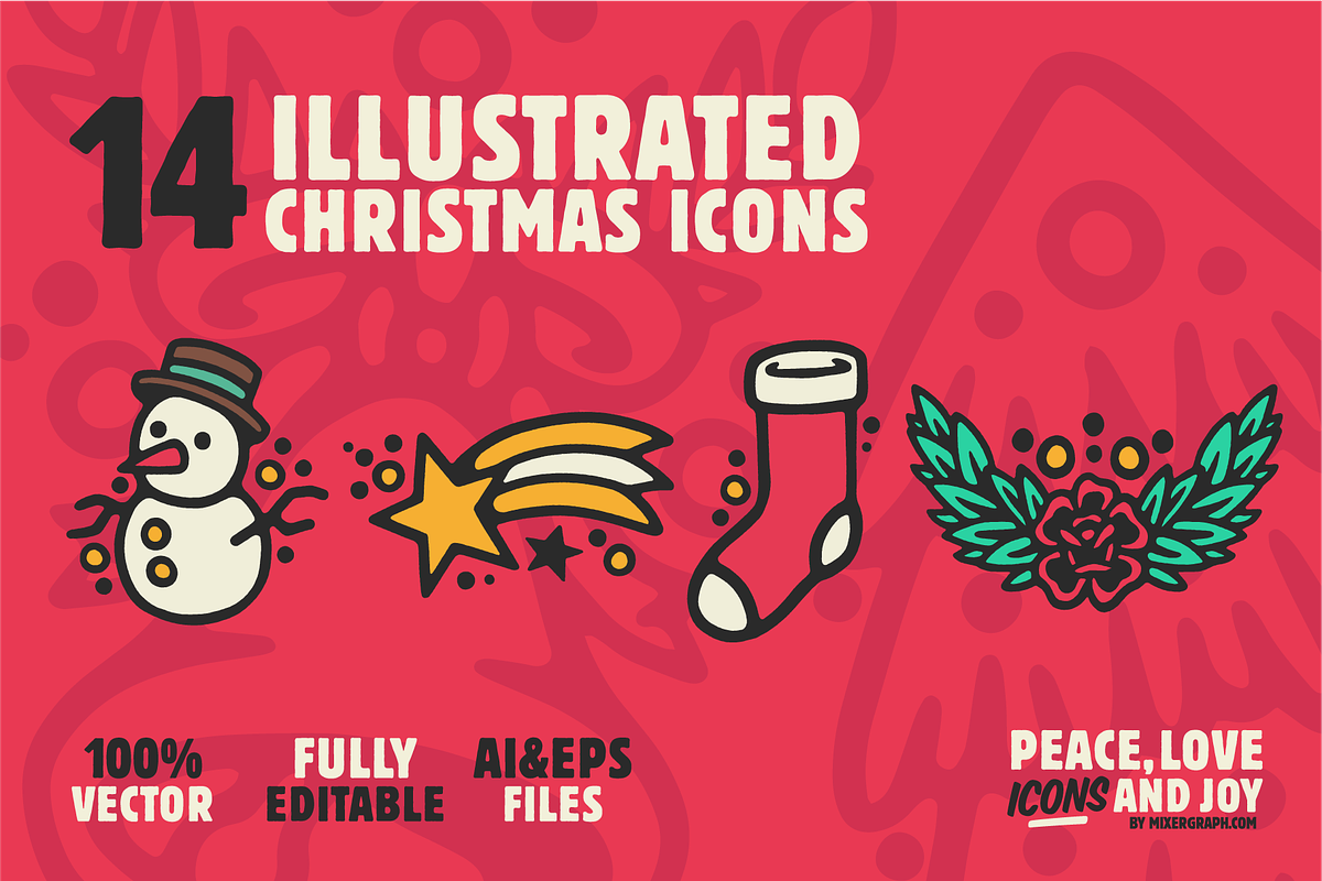 Peace, Love, Icons & Joy, an Outline Icon by Mixergraph (Photo 4 of 7)