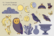 Dark Botanical Magic Clipart, a Decorative Illustration by PenguinArtStudio (Thumbnail 4 of 18)