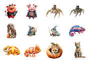 Quirky Halloween Animals Clipart, an Illustration by Design Market (Thumbnail 3 of 3)