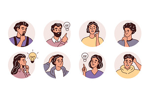 People avatars. Thoughtful business, a Person Illustration by YummyBuum