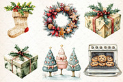 Watercolor Christmas Baking Clipart, an Illustration by Libby Wishes (Thumbnail 5 of 7)