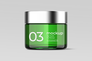 Green Glass Jar Mockups