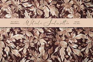 Mocha Mousse Floral pattern, a Pattern Graphic by SirenaArt