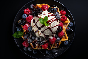Top view Chocolate vanilla and straw, a Food & Drink Photo by Pixeness Studio