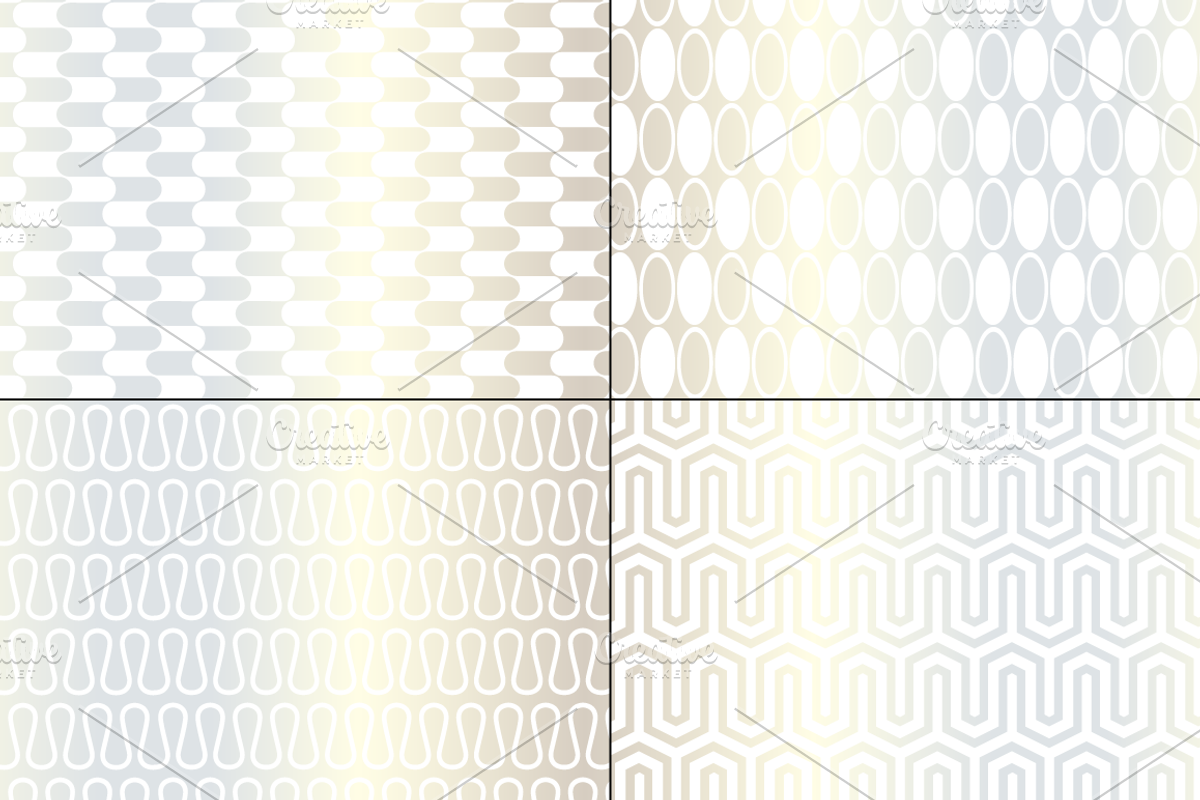 Metallic Silver Seamless Geometrics preview 3