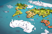 Cartoon Low Poly Earth World Map, a Plants & Tree 3D Model by Anton Moek (Thumbnail 2 of 5)