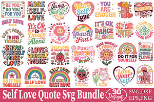 Self Love Quote SVG Bundle, an Object Graphic by DollarSmart