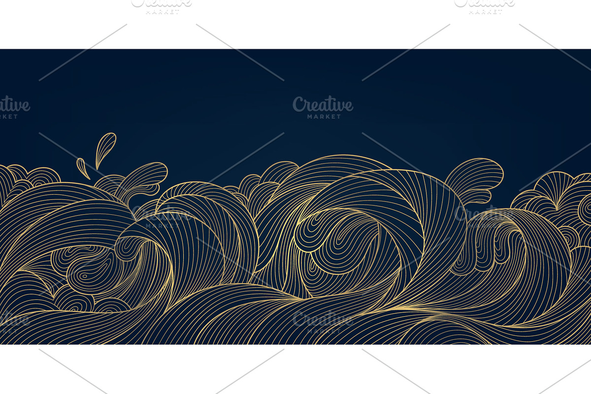 Water And Waves Golden Backgrounds, a Background Graphic by Marylia (Photo 13 of 22)