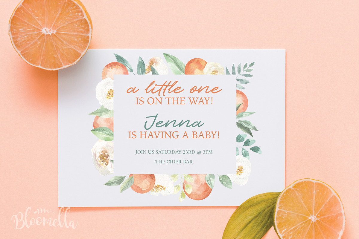 Orange Blossom 35 Watercolor Package, an Object Graphic by Bloomella (Photo 2 of 6)