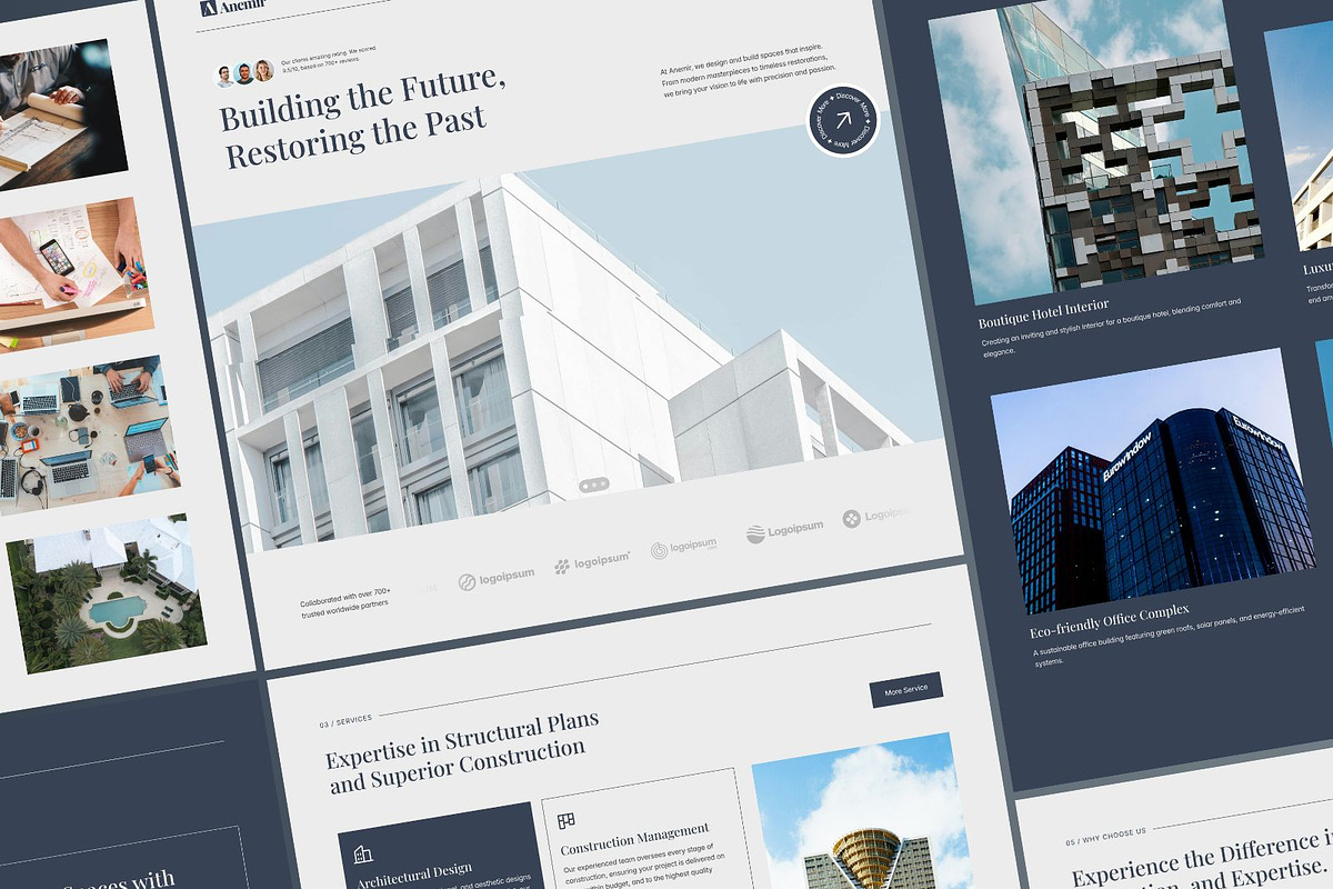 Anemir - Architects Framer, an UI Kit Template by Frameko (Photo 1 of 6)