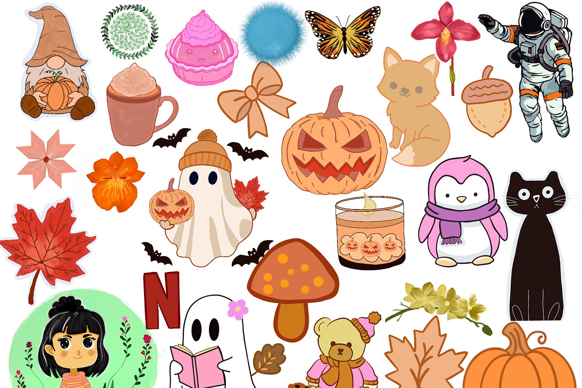 Autumn Aesthetic Sticker Pack, a Seasonal Illustration by Noorist (Photo 1 of 68)