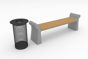 3D Model Bench Park 25