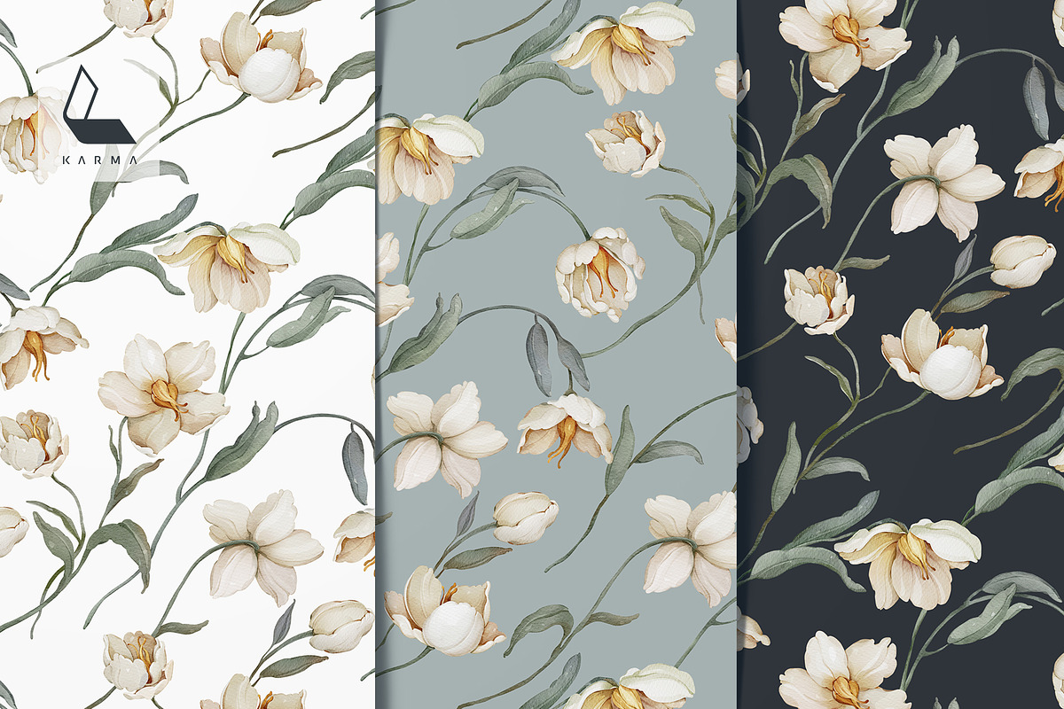 4-in-1 Floral Pattern Bundle, a Pattern Graphic by Karma (Photo 10 of 43)