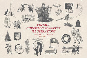 Vintage Christmas Illustrations Vol1