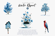 Watercolor Winter Clipart Collection, an Illustration by CreationArt (Thumbnail 5 of 7)