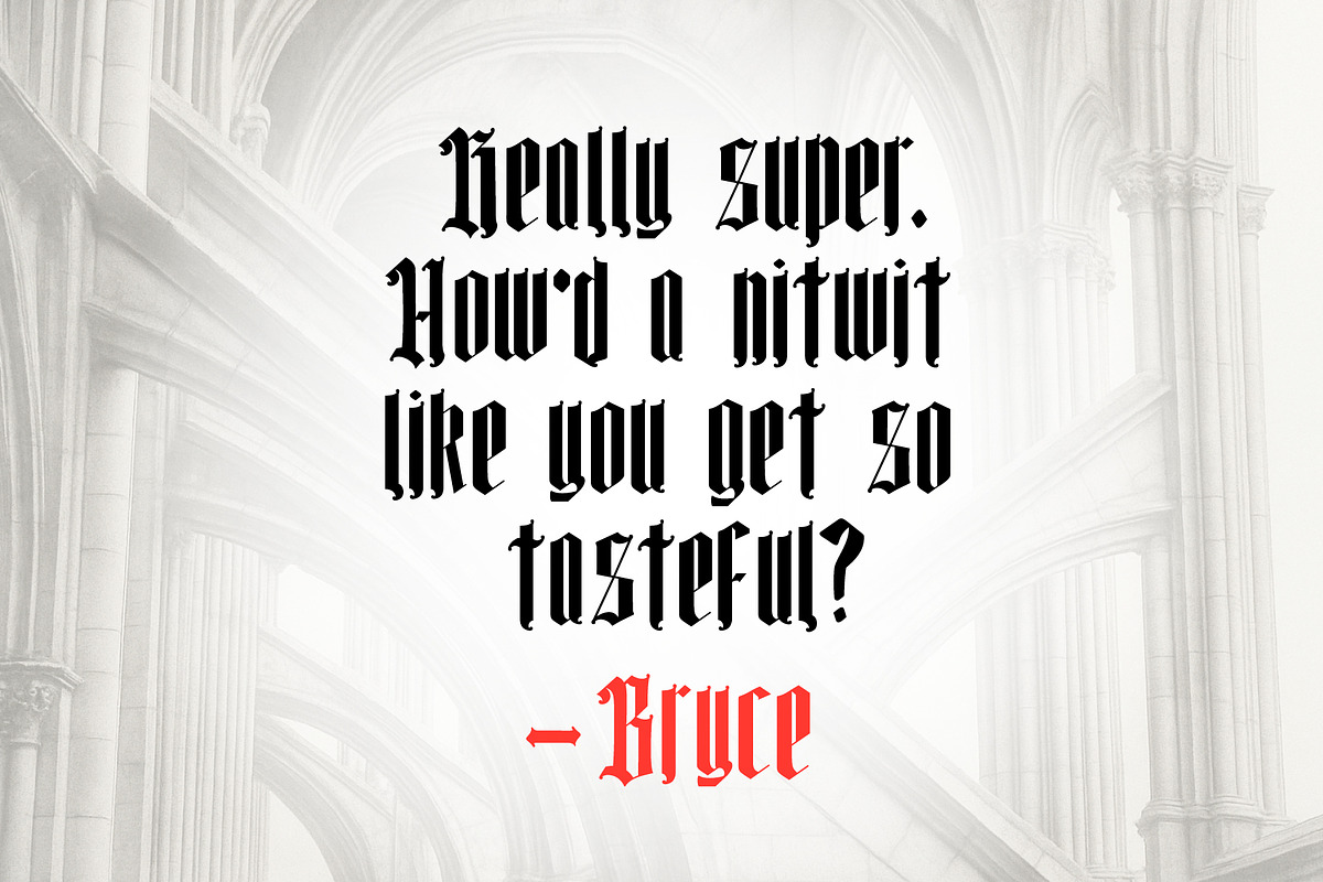 Tall Goth, a Blackletter Font by Loudoun Design Co. (Photo 7 of 7)
