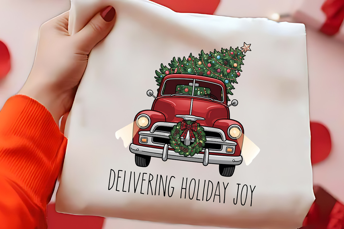 Delivering Holiday Joy Red Truck PNG, a Seasonal Illustration by CrexoraLab (Photo 2 of 4)