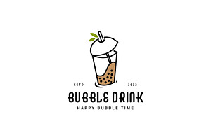 Bubble drink vintage logo design, a Branding & Logo Template by vexper