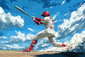 Baseball Player Swinging Bat Under B, a Sports & Recreation Photo by Pixeness Studio