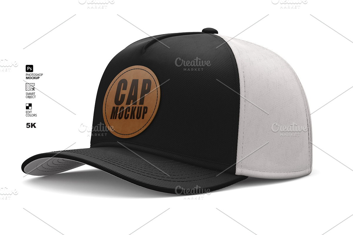 5-Panel Cap Photoshop Mockup, a Hat Mockup by LESZ Design (Photo 10 of 11)
