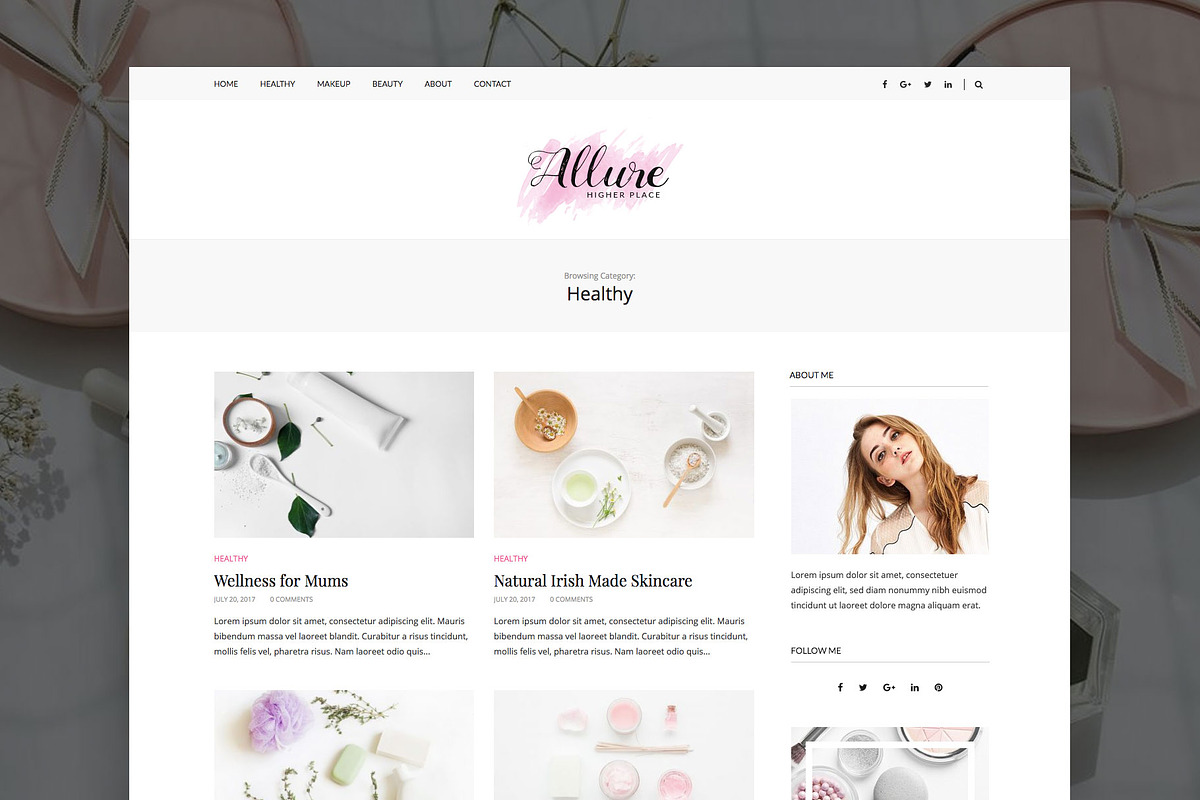 Allure - Beauty & Wellness Blog, a WordPress Template by EasyBlog Themes