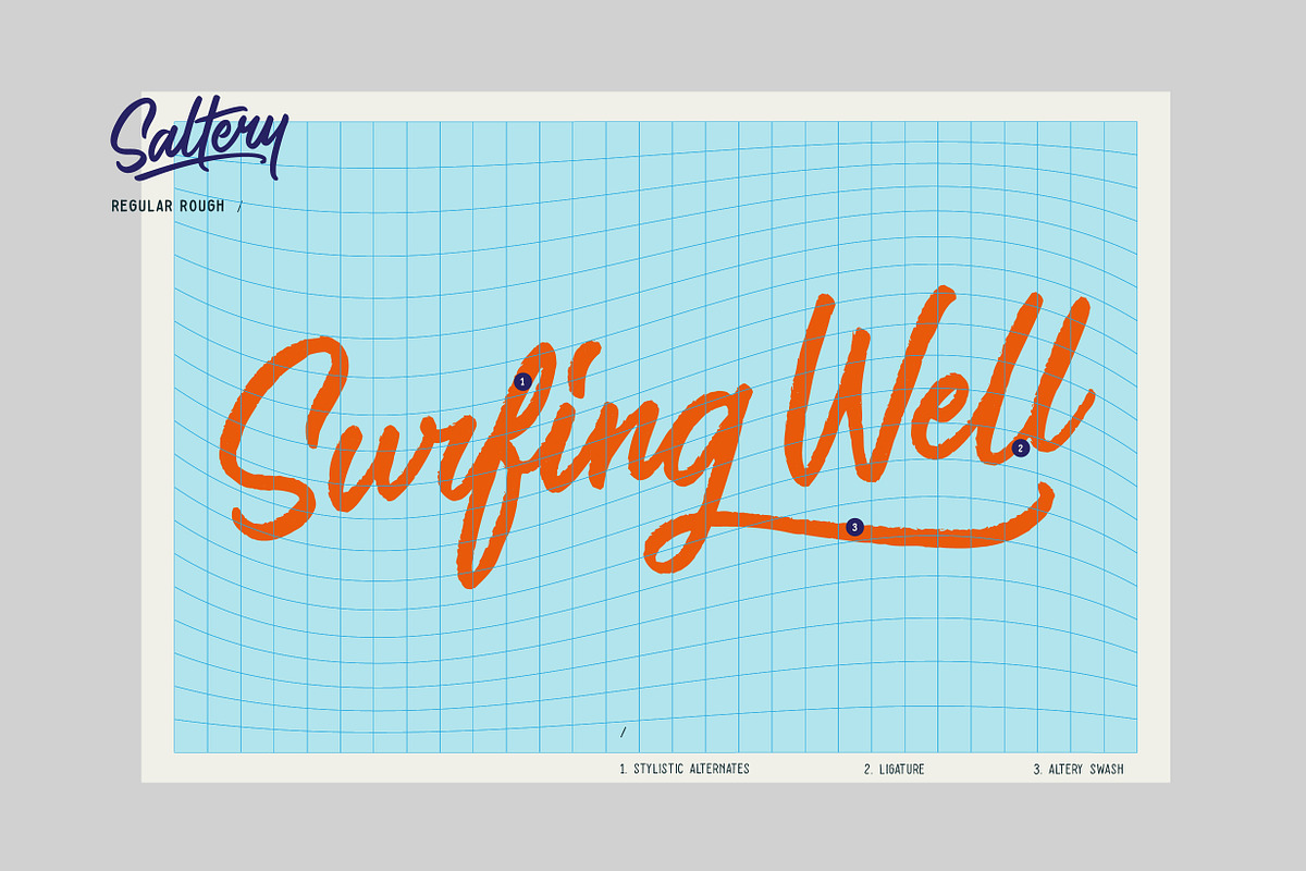 Saltery Brush Font preview 5