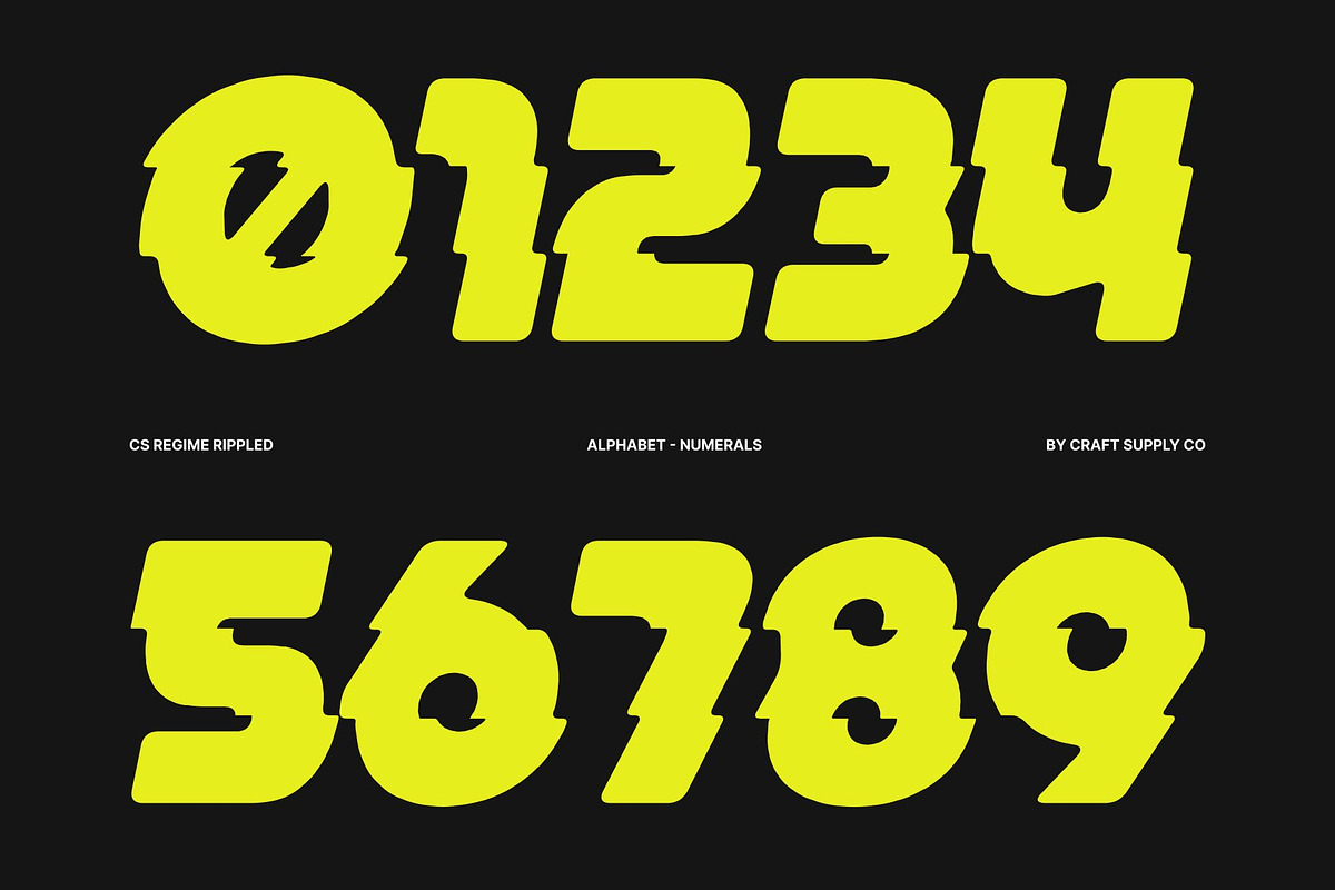CS Regime Rippled, a Sans Serif Font by Craft Supply Co. (Photo 3 of 8)
