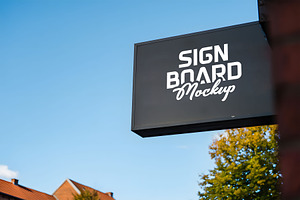 Logo Mockup black Hanging Sign