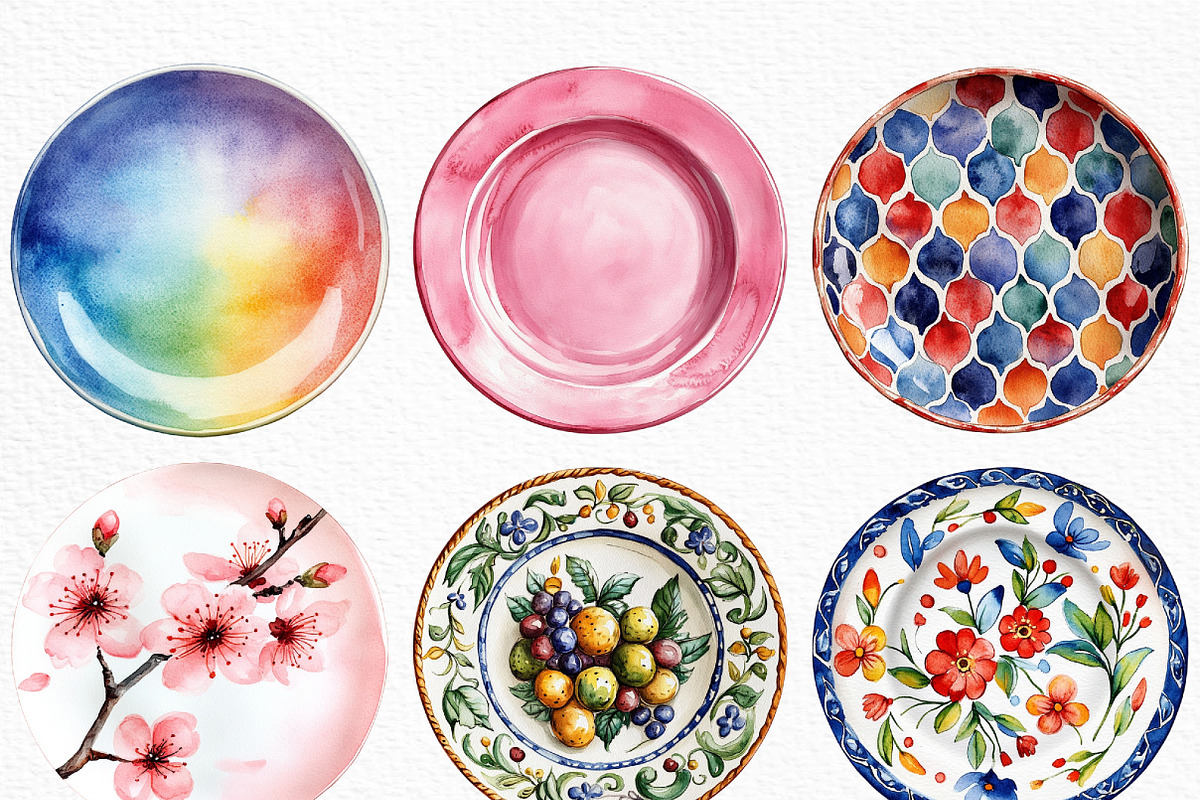Dinner Plates Clipart, an Illustration by Craft Nest (Photo 2 of 6)