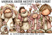 Whimsical Easter Nativity Scene Clip, an Illustration by OK Design (Thumbnail 1 of 6)